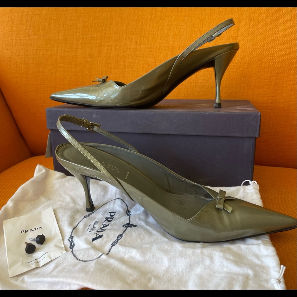 Vintage PRADA Gray kitten HEELS💝HP - Picture 4 of 8
